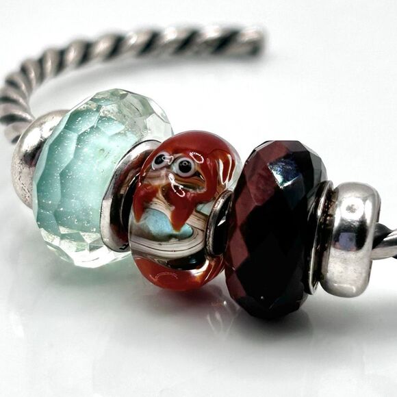 TROLLBEADS Rare Crab Unique LAA 925S NEW! Brick Red Critter, Sea Green & Browns - Picture 2 of 9
